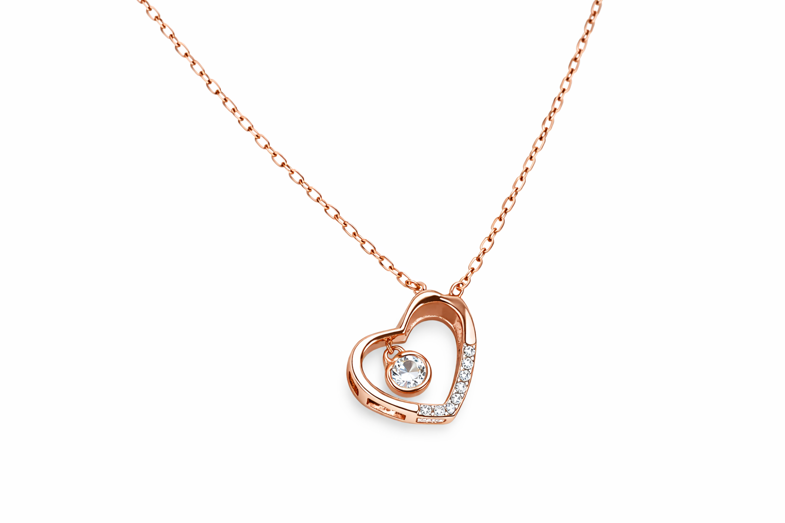 Diamond In My Heart Neck Chain | Sterling Silver
