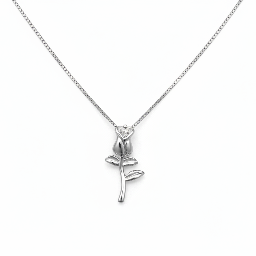 The Rose Neck Chain | Sterling Silver