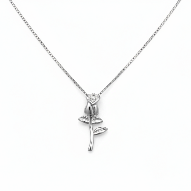 The Rose Neck Chain | Sterling Silver