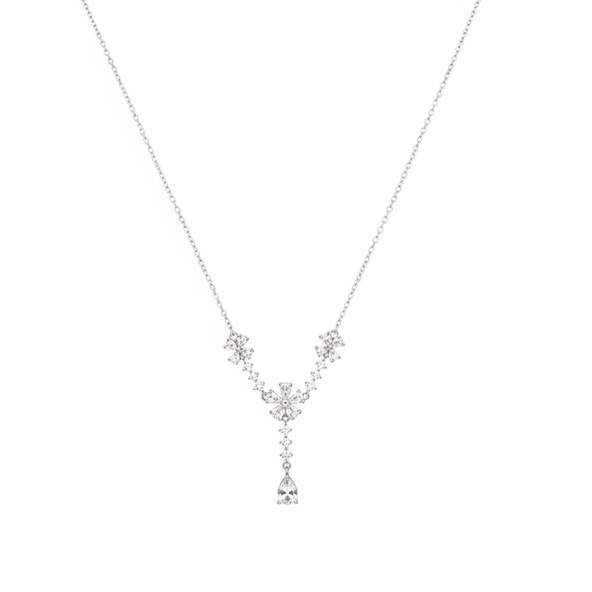 Flower Fall Neck Chain | Sterling Silver