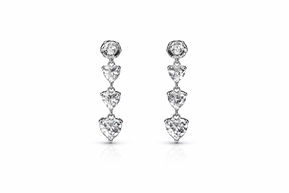 Falling Hearts Earrings | Sterling Silver