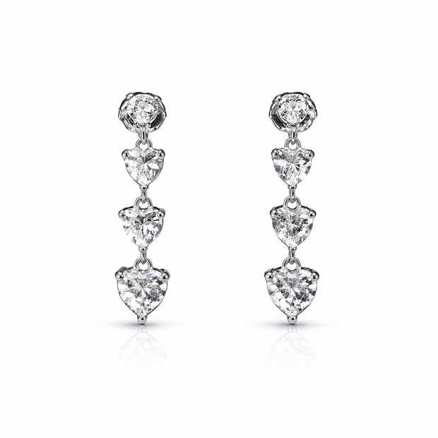 Falling Hearts Earrings | Sterling Silver