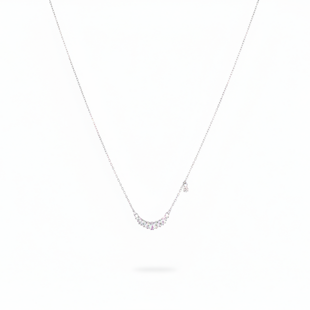 Crystal Crescent Neck Chain | Sterling Silver