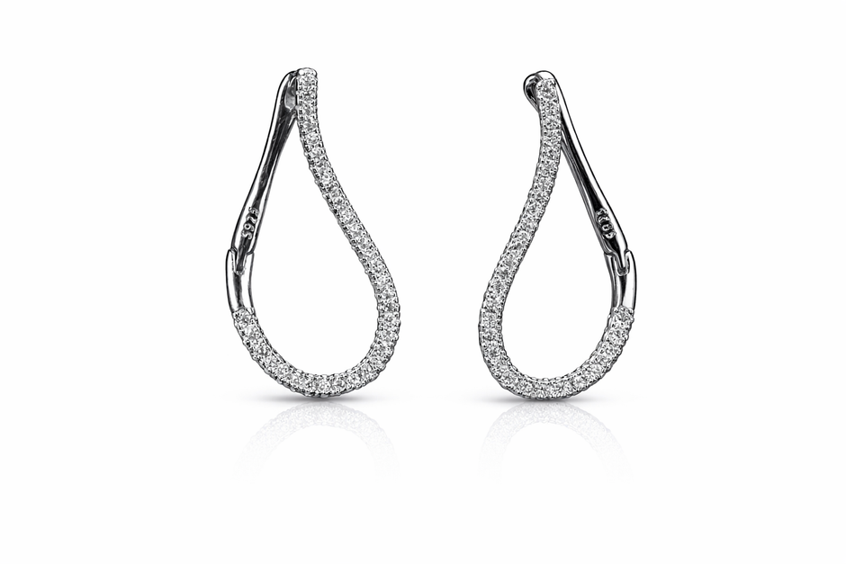 Stoneline Oval Earrings | Sterling Silver