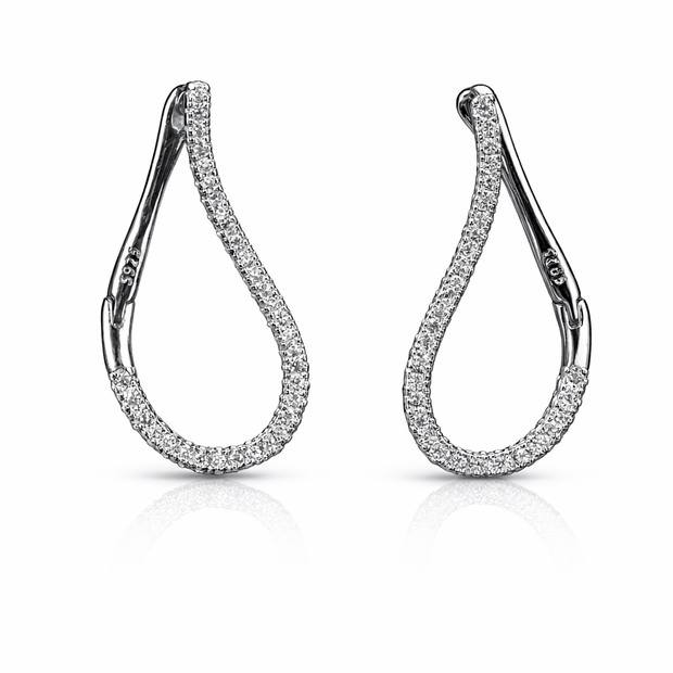 Stoneline Oval Earrings | Sterling Silver