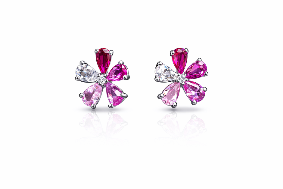 Blush of Love Floral Earrings | Sterling Silver