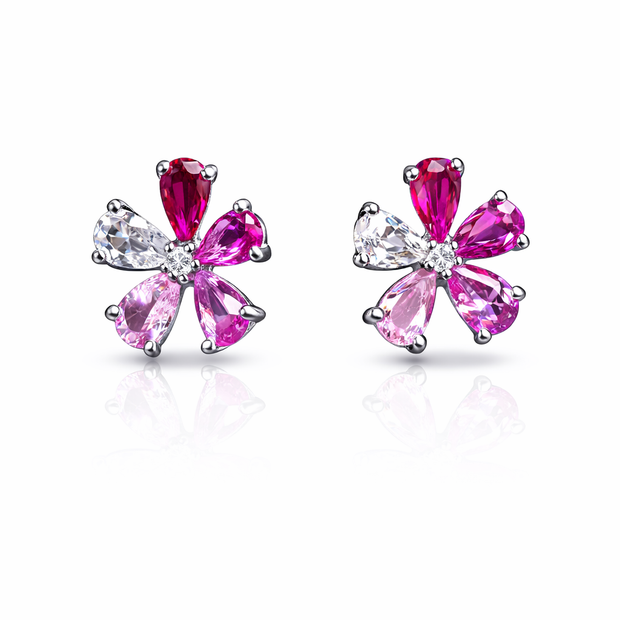 Blush of Love Floral Earrings | Sterling Silver