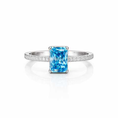 Swarovski 'THE ONE AQUA' Ring | Sterling Silver
