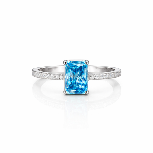 Swarovski 'THE ONE AQUA' Ring | Sterling Silver