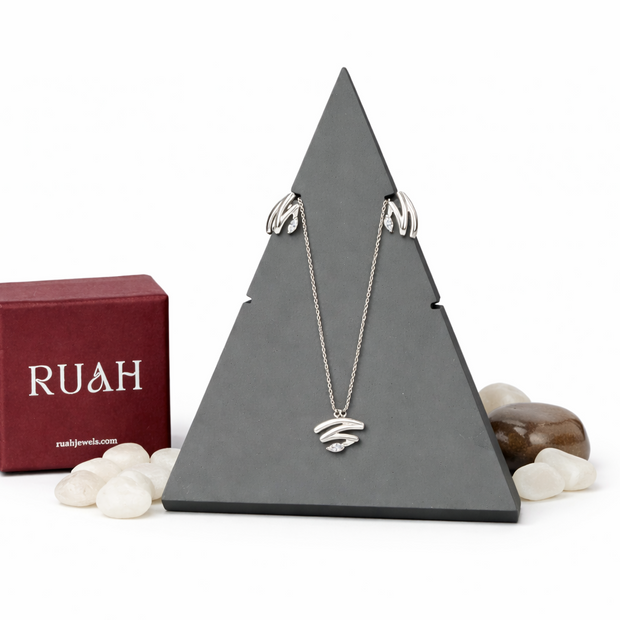 Matte Finish Whispered Wings Set | Sterling Silver