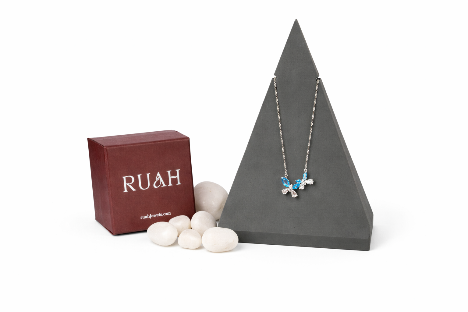 Glory Blue Stone Neck Chain | Sterling Silver