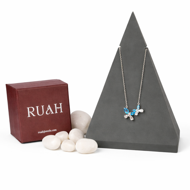 Glory Blue Stone Neck Chain | Sterling Silver