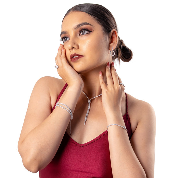 Stoneline Oval Earrings | Sterling Silver