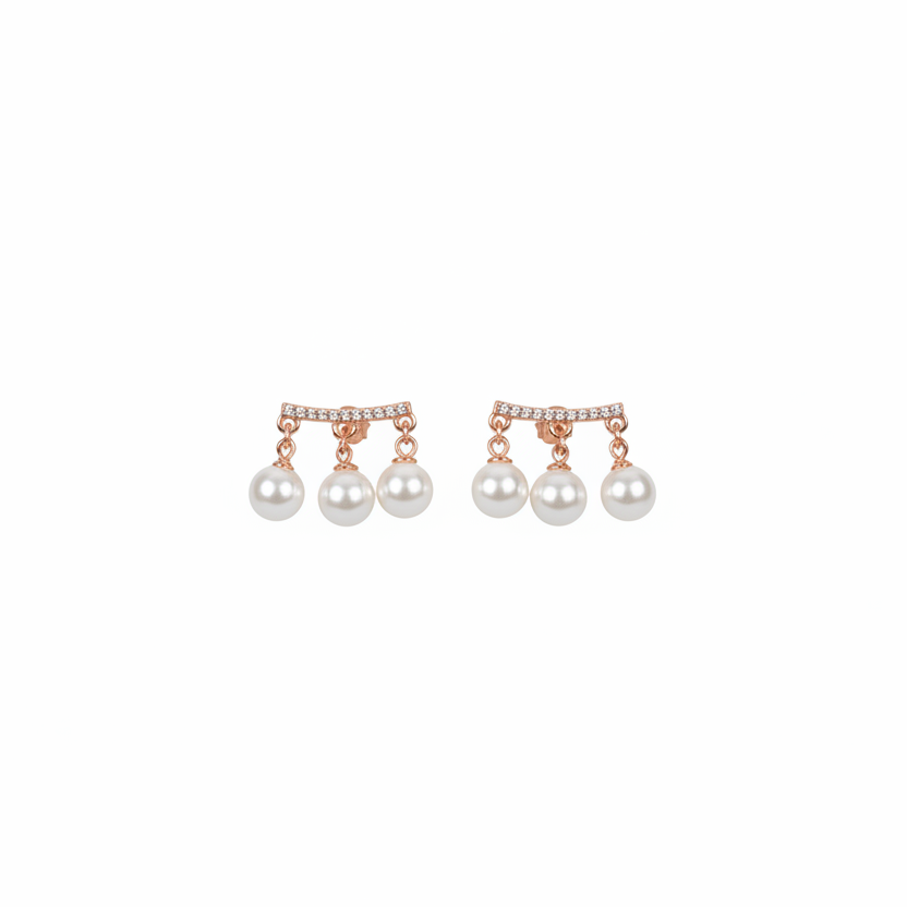 Pearls in Motion Earrings | Sterling Silver