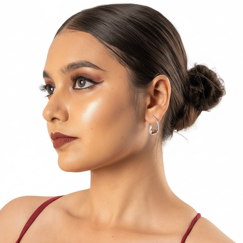 Molten Curve Flow Earrings | Sterling Silver