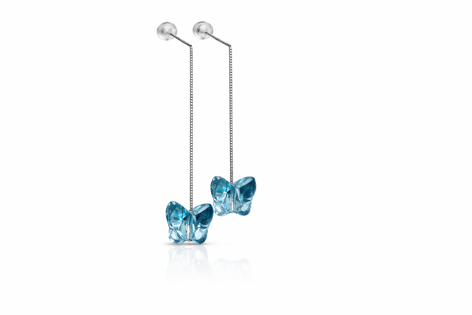 Dangler Blue Butterfly Earring | Sterling Silver