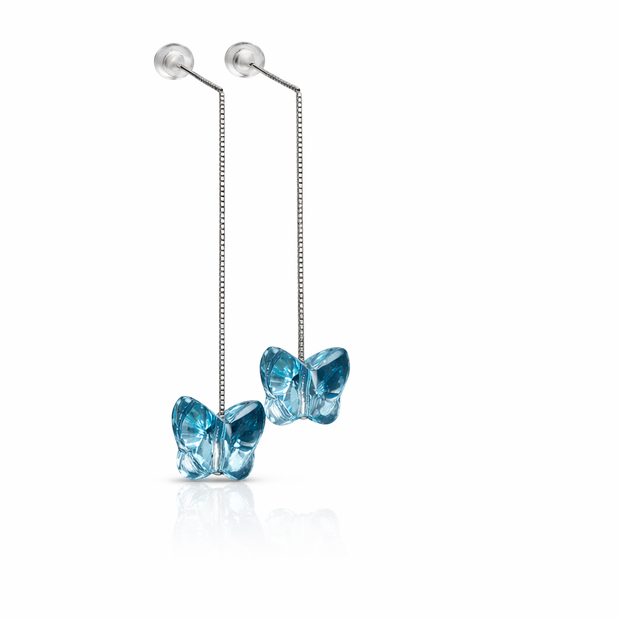 Dangler Blue Butterfly Earring | Sterling Silver