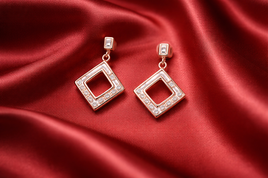 Glory Square Framelette Swing Earring | Sterling Silver