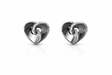 Molten Twisted Hearts Glowline Edge Earrings | Sterling Silver