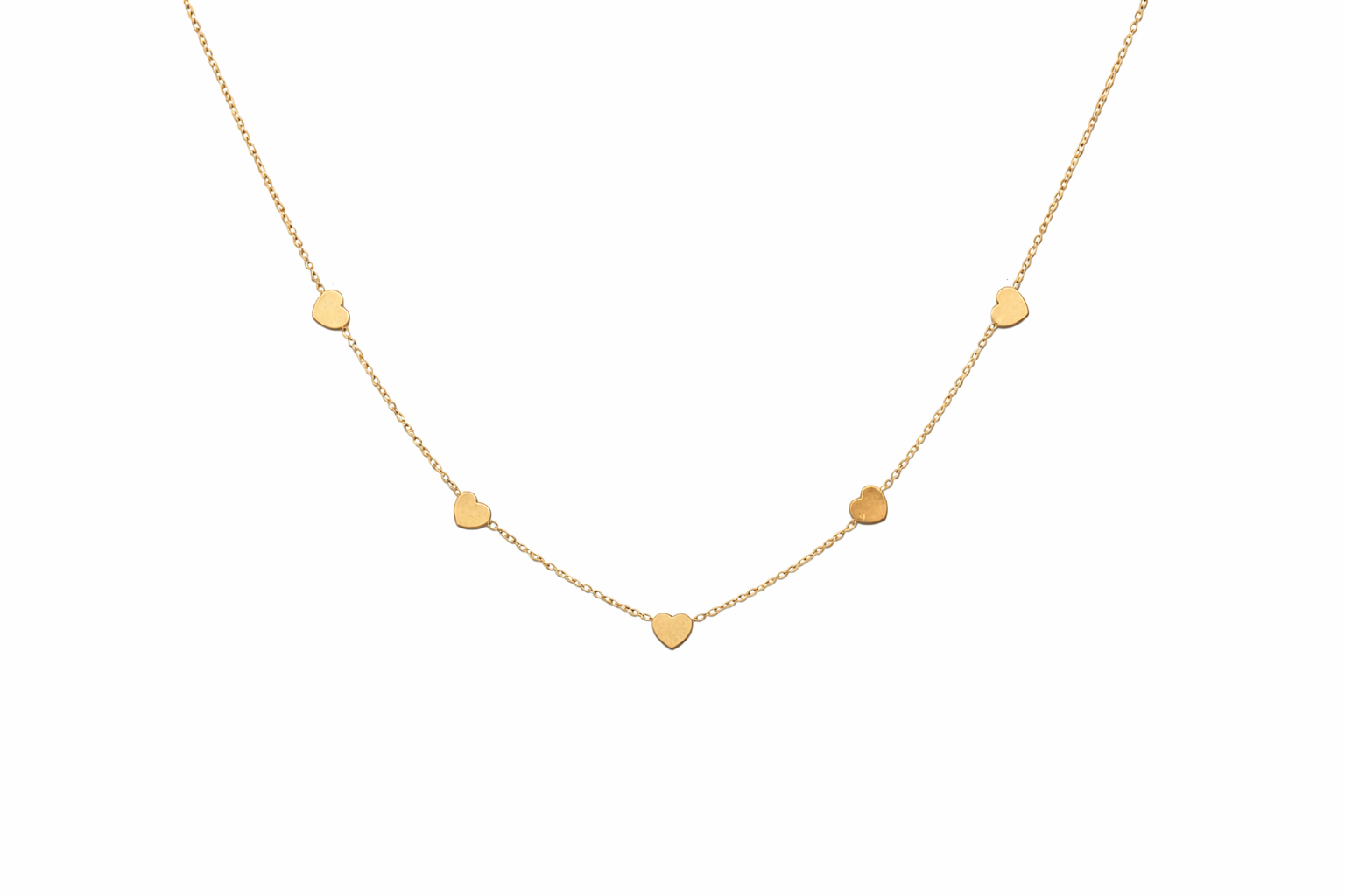 Mini Hearts Parade Neck Chain | Sterling Silver