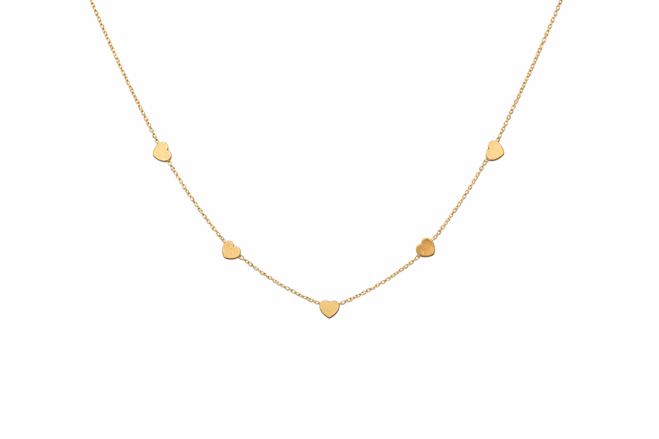 Mini Hearts Parade Neck Chain | Sterling Silver