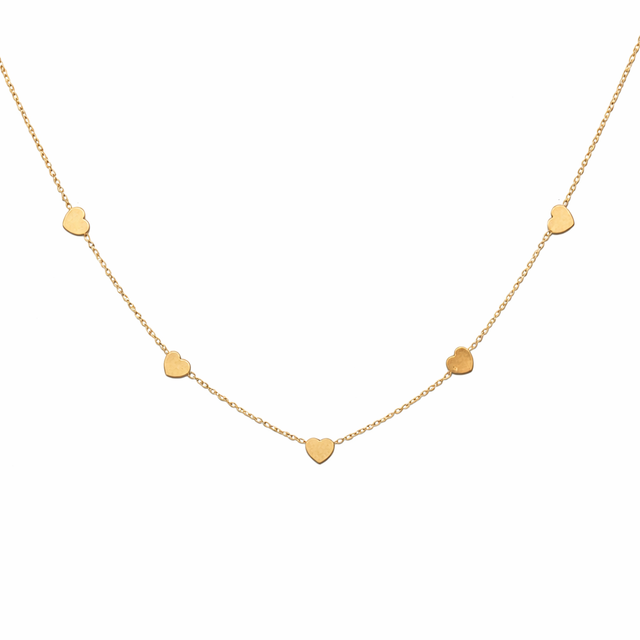 Mini Hearts Parade Neck Chain | Sterling Silver