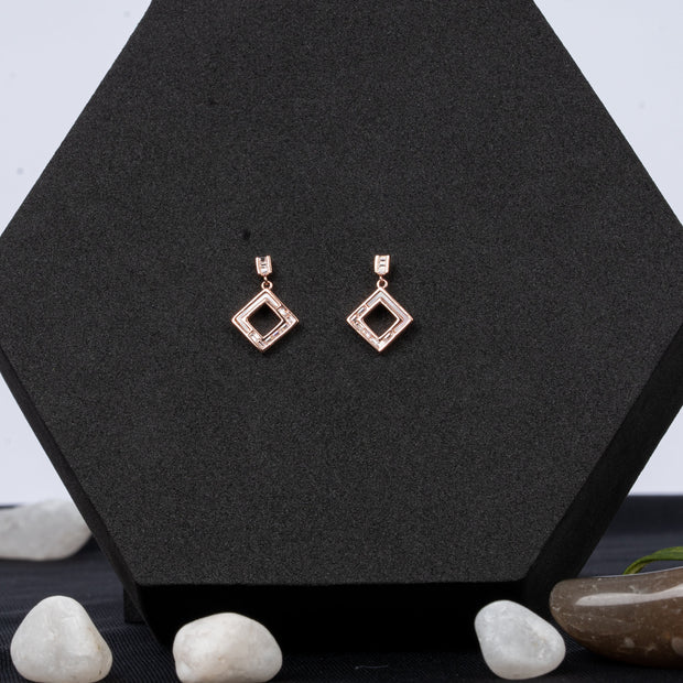 Glory Square Framelette Swing Earring | Sterling Silver