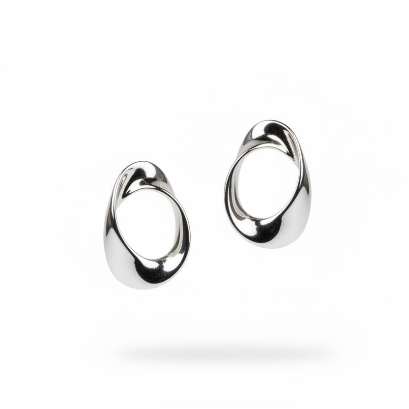 Molten Soft Loop Earrings | Sterling Silver