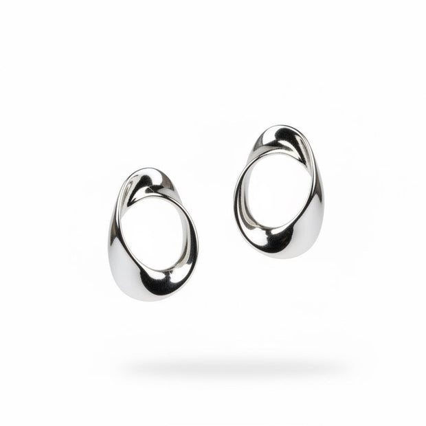 Molten Soft Loop Earrings | Sterling Silver