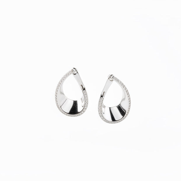 Molten Curve Flow Earrings | Sterling Silver