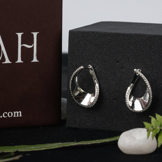 Molten Curve Flow Earrings | Sterling Silver