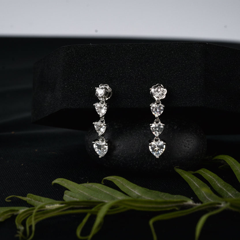 Falling Hearts Earrings | Sterling Silver