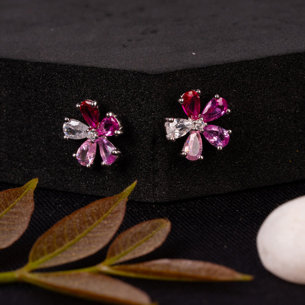 Blush of Love Floral Earrings | Sterling Silver