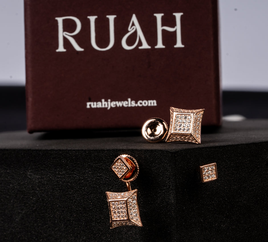 Love In Three Acts Square Earrings | Sterling Silver