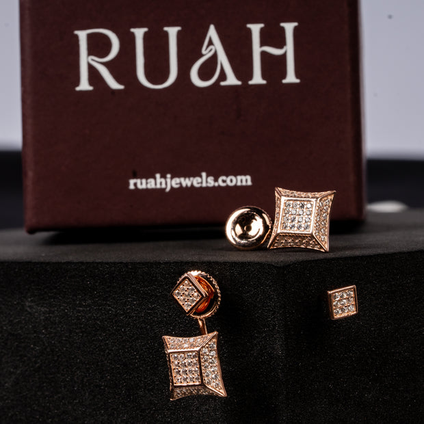 Love In Three Acts Square Earrings | Sterling Silver