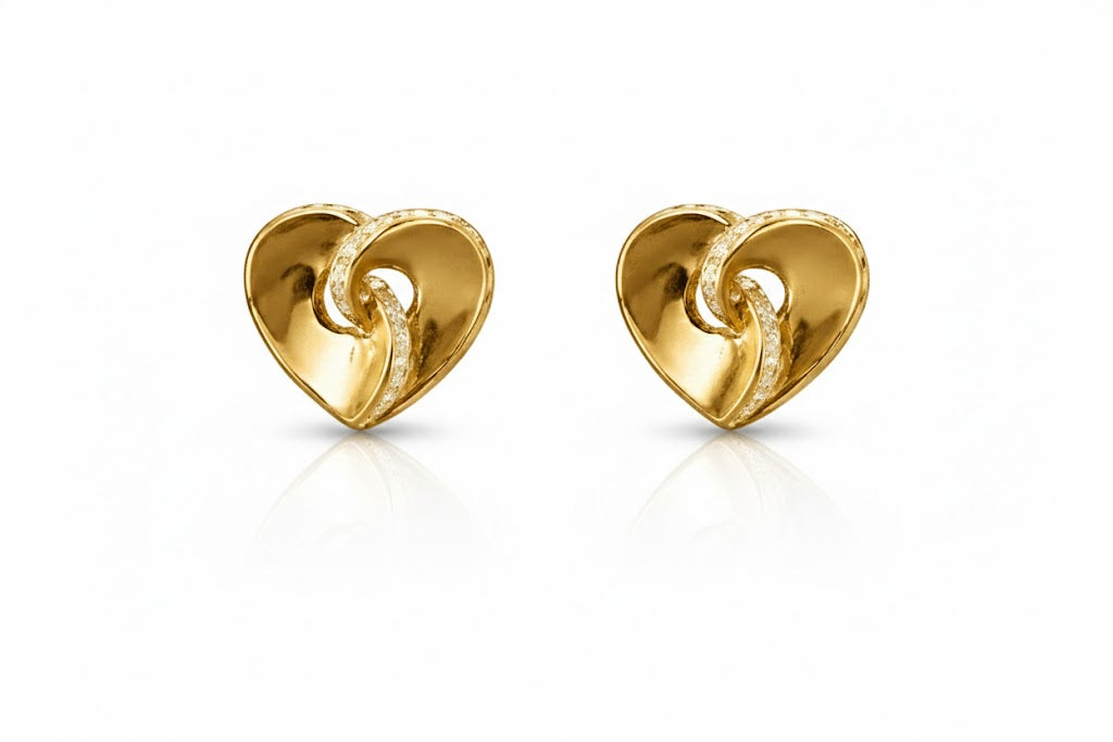 Molten Twisted Hearts Glowline Edge Earrings | Sterling Silver