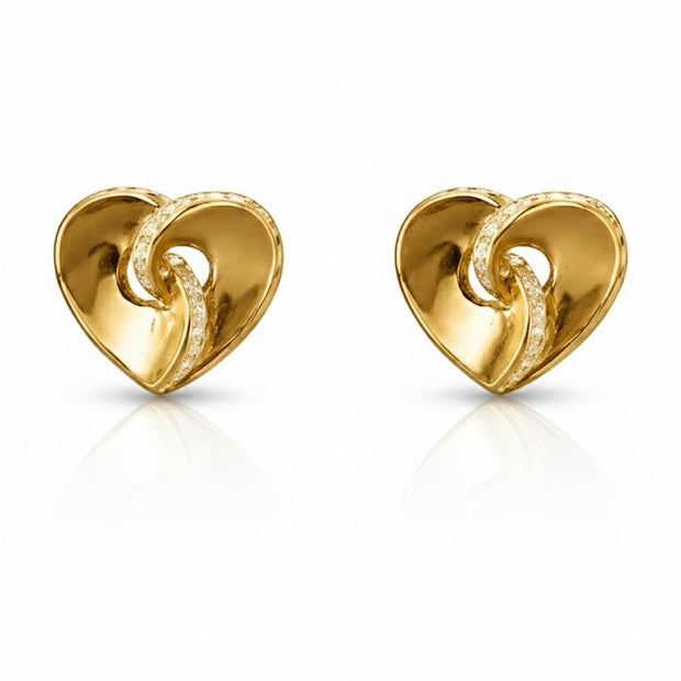 Molten Twisted Hearts Glowline Edge Earrings | Sterling Silver