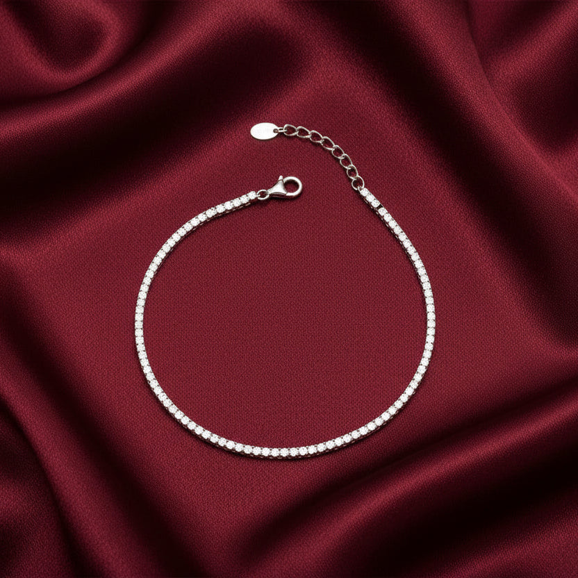 Crystal Line Classic Tennis Bracelet | Sterling Silver