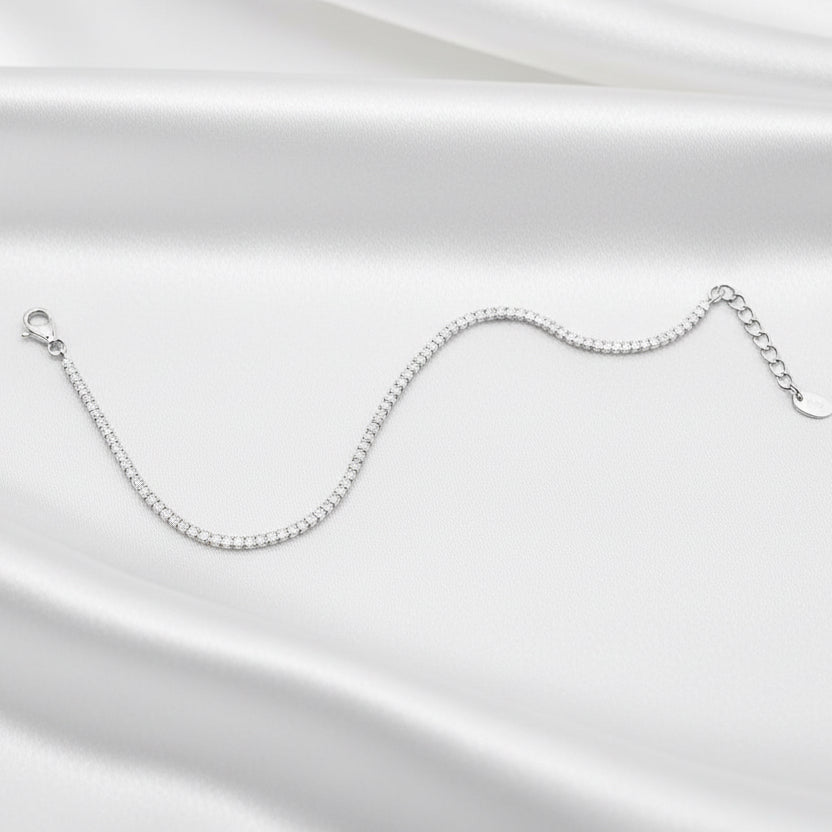 Crystal Line Classic Tennis Bracelet | Sterling Silver