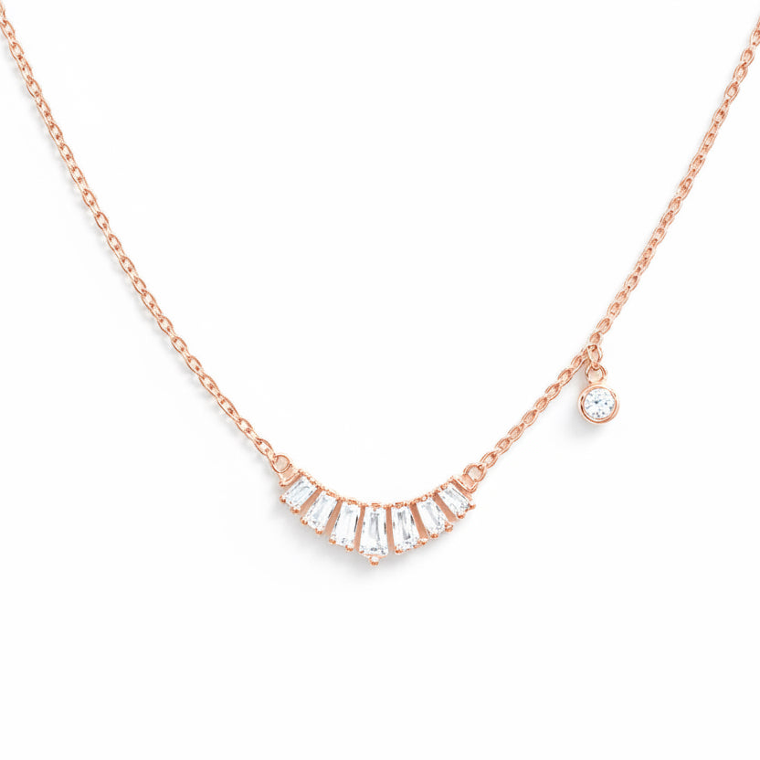 Crystal Crescent Neck Chain | Sterling Silver